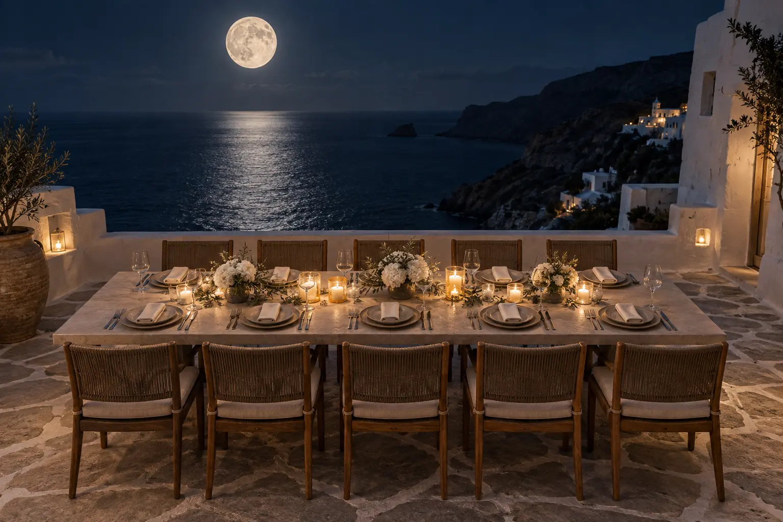 Elegant destination celebration dinner